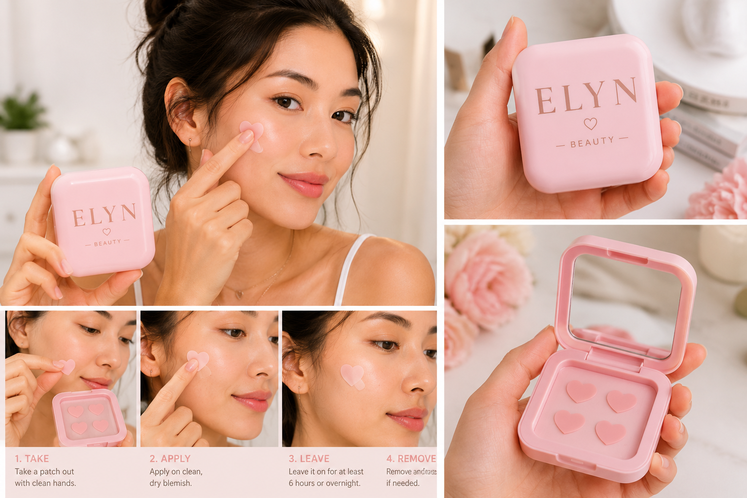 Pimple Patches for face, Cute Shaped Pimple Patches, Spot Sticker For Face And Skin, 32 Count (With a Cute Mirror Case)